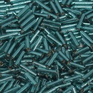 Miyuki Bugle 6mm Beads - Silverlined teal BGL2-2425